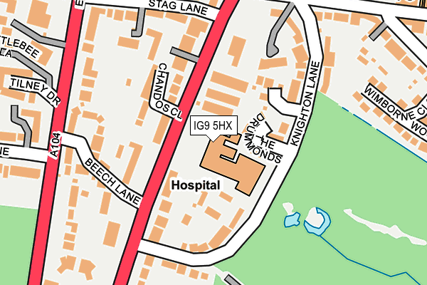 IG9 5HX map - OS OpenMap – Local (Ordnance Survey) IG9 5HX map - OS OpenMap – Local (Ordnance Survey)