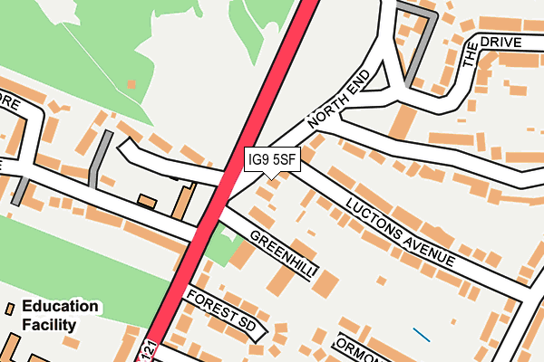 IG9 5SF map - OS OpenMap – Local (Ordnance Survey) IG9 5SF map - OS OpenMap – Local (Ordnance Survey)
