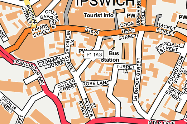 IP1 1AG map - OS OpenMap – Local (Ordnance Survey) IP1 1AG map - OS OpenMap – Local (Ordnance Survey)