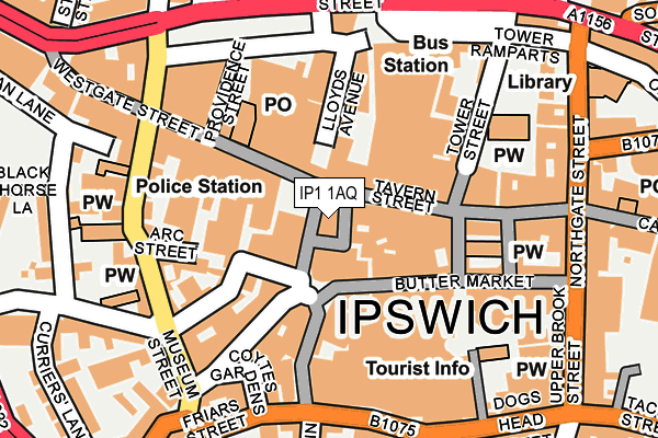 IP1 1AQ map - OS OpenMap – Local (Ordnance Survey) IP1 1AQ map - OS OpenMap – Local (Ordnance Survey)