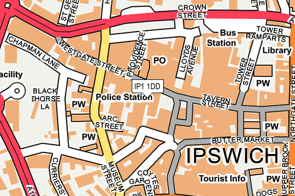 IP1 1DD map - OS OpenMap – Local (Ordnance Survey) IP1 1DD map - OS OpenMap – Local (Ordnance Survey)