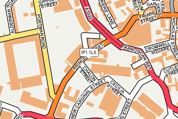 IP1 1LX map - OS OpenMap – Local (Ordnance Survey) IP1 1LX map - OS OpenMap – Local (Ordnance Survey)