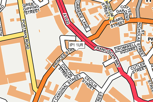 IP1 1UR map - OS OpenMap – Local (Ordnance Survey) IP1 1UR map - OS OpenMap – Local (Ordnance Survey)