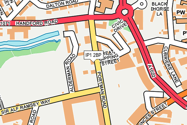 IP1 2BP map - OS OpenMap – Local (Ordnance Survey) IP1 2BP map - OS OpenMap – Local (Ordnance Survey)