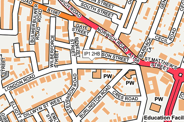 IP1 2HB map - OS OpenMap – Local (Ordnance Survey) IP1 2HB map - OS OpenMap – Local (Ordnance Survey)