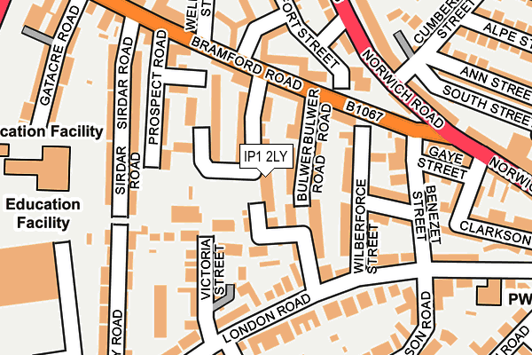 IP1 2LY map - OS OpenMap – Local (Ordnance Survey) IP1 2LY map - OS OpenMap – Local (Ordnance Survey)