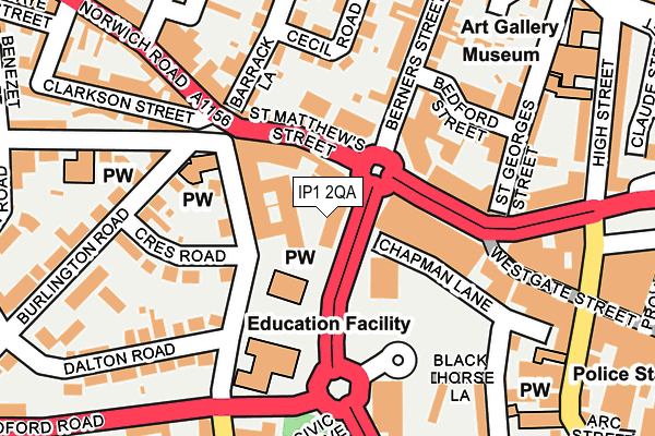 IP1 2QA map - OS OpenMap – Local (Ordnance Survey) IP1 2QA map - OS OpenMap – Local (Ordnance Survey)