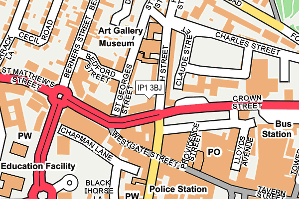 IP1 3BJ map - OS OpenMap – Local (Ordnance Survey) IP1 3BJ map - OS OpenMap – Local (Ordnance Survey)