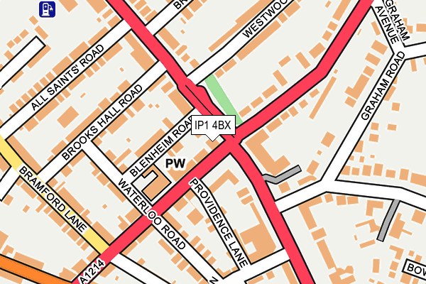 IP1 4BX map - OS OpenMap – Local (Ordnance Survey) IP1 4BX map - OS OpenMap – Local (Ordnance Survey)