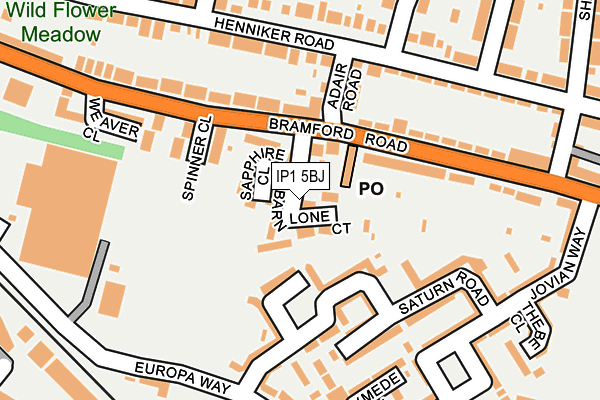 IP1 5BJ map - OS OpenMap – Local (Ordnance Survey) IP1 5BJ map - OS OpenMap – Local (Ordnance Survey)
