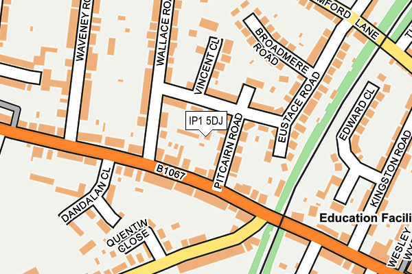 IP1 5DJ map - OS OpenMap – Local (Ordnance Survey) IP1 5DJ map - OS OpenMap – Local (Ordnance Survey)