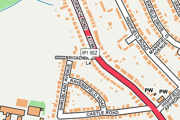 IP1 5EZ map - OS OpenMap – Local (Ordnance Survey) IP1 5EZ map - OS OpenMap – Local (Ordnance Survey)