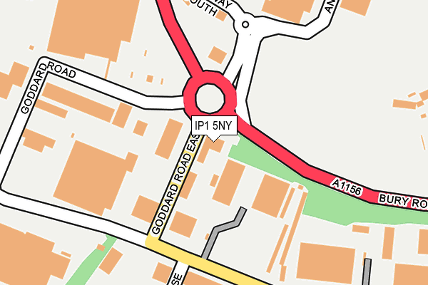 IP1 5NY map - OS OpenMap – Local (Ordnance Survey) IP1 5NY map - OS OpenMap – Local (Ordnance Survey)