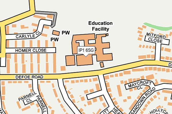 IP1 6SG map - OS OpenMap – Local (Ordnance Survey) IP1 6SG map - OS OpenMap – Local (Ordnance Survey)