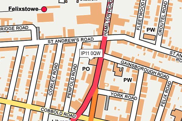 IP11 0QW map - OS OpenMap – Local (Ordnance Survey) IP11 0QW map - OS OpenMap – Local (Ordnance Survey)