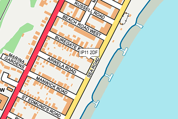 IP11 2DF map - OS OpenMap – Local (Ordnance Survey) IP11 2DF map - OS OpenMap – Local (Ordnance Survey)