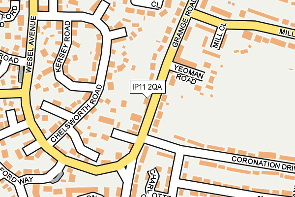 IP11 2QA map - OS OpenMap – Local (Ordnance Survey) IP11 2QA map - OS OpenMap – Local (Ordnance Survey)