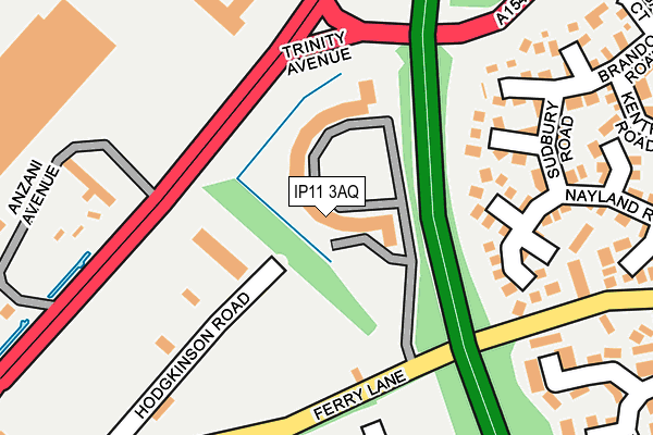 IP11 3AQ map - OS OpenMap – Local (Ordnance Survey) IP11 3AQ map - OS OpenMap – Local (Ordnance Survey)