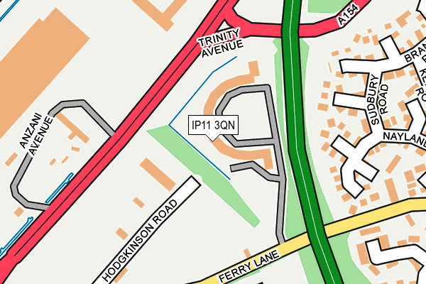 IP11 3QN map - OS OpenMap – Local (Ordnance Survey) IP11 3QN map - OS OpenMap – Local (Ordnance Survey)