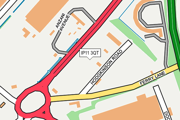 IP11 3QT map - OS OpenMap – Local (Ordnance Survey) IP11 3QT map - OS OpenMap – Local (Ordnance Survey)