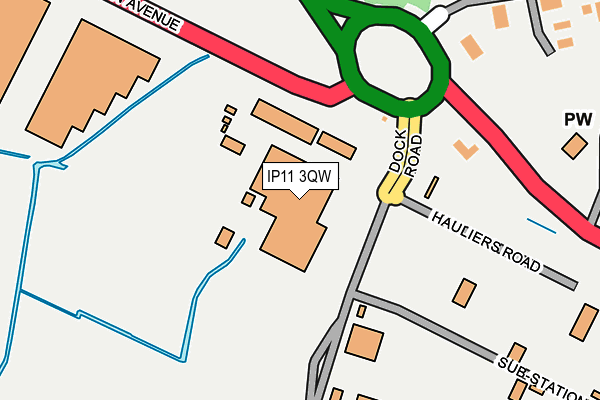 IP11 3QW map - OS OpenMap – Local (Ordnance Survey) IP11 3QW map - OS OpenMap – Local (Ordnance Survey)
