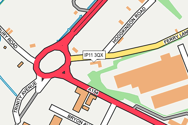 IP11 3QX map - OS OpenMap – Local (Ordnance Survey) IP11 3QX map - OS OpenMap – Local (Ordnance Survey)