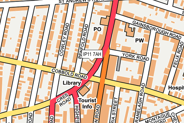 IP11 7AH map - OS OpenMap – Local (Ordnance Survey) IP11 7AH map - OS OpenMap – Local (Ordnance Survey)