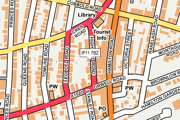 IP11 7BZ map - OS OpenMap – Local (Ordnance Survey) IP11 7BZ map - OS OpenMap – Local (Ordnance Survey)