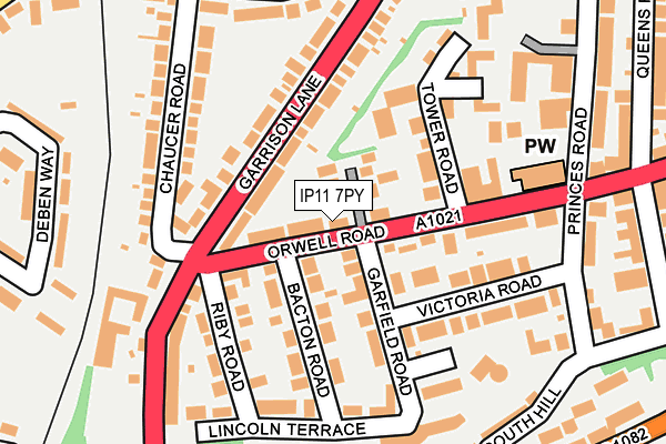 IP11 7PY map - OS OpenMap – Local (Ordnance Survey) IP11 7PY map - OS OpenMap – Local (Ordnance Survey)
