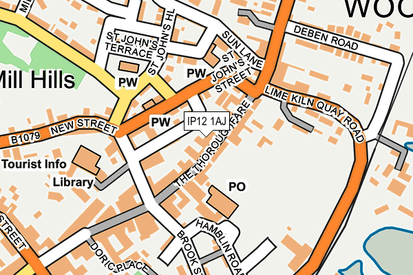 IP12 1AJ map - OS OpenMap – Local (Ordnance Survey) IP12 1AJ map - OS OpenMap – Local (Ordnance Survey)