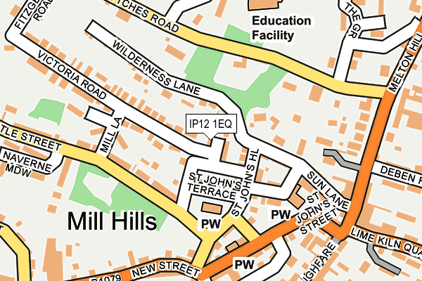 IP12 1EQ map - OS OpenMap – Local (Ordnance Survey) IP12 1EQ map - OS OpenMap – Local (Ordnance Survey)