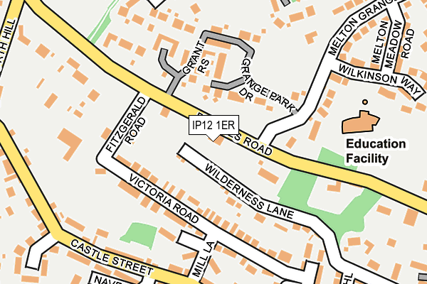 IP12 1ER map - OS OpenMap – Local (Ordnance Survey) IP12 1ER map - OS OpenMap – Local (Ordnance Survey)