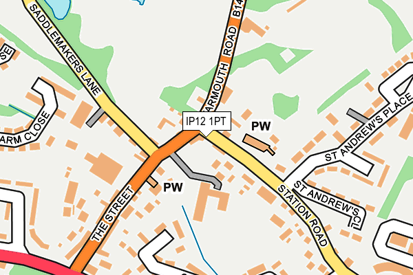 IP12 1PT map - OS OpenMap – Local (Ordnance Survey) IP12 1PT map - OS OpenMap – Local (Ordnance Survey)