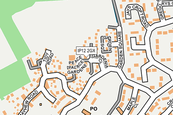IP12 2GX map - OS OpenMap – Local (Ordnance Survey) IP12 2GX map - OS OpenMap – Local (Ordnance Survey)