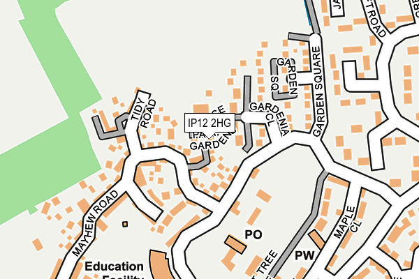 IP12 2HG map - OS OpenMap – Local (Ordnance Survey) IP12 2HG map - OS OpenMap – Local (Ordnance Survey)