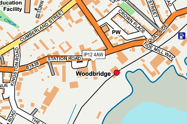 IP12 4AW map - OS OpenMap – Local (Ordnance Survey) IP12 4AW map - OS OpenMap – Local (Ordnance Survey)