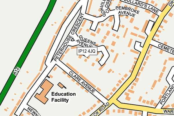 IP12 4JQ map - OS OpenMap – Local (Ordnance Survey) IP12 4JQ map - OS OpenMap – Local (Ordnance Survey)