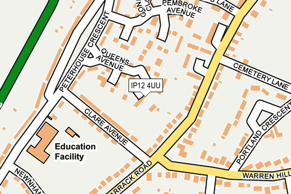 IP12 4UU map - OS OpenMap – Local (Ordnance Survey) IP12 4UU map - OS OpenMap – Local (Ordnance Survey)