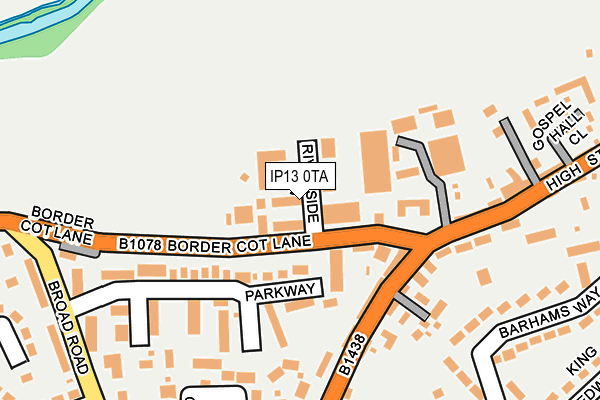 IP13 0TA map - OS OpenMap – Local (Ordnance Survey) IP13 0TA map - OS OpenMap – Local (Ordnance Survey)