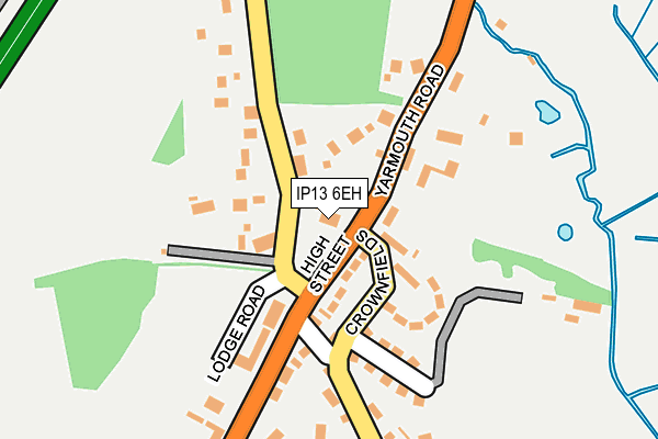 IP13 6EH map - OS OpenMap – Local (Ordnance Survey) IP13 6EH map - OS OpenMap – Local (Ordnance Survey)