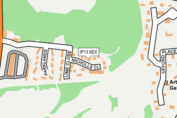 IP13 6EX map - OS OpenMap – Local (Ordnance Survey)