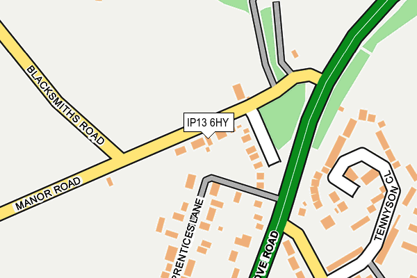 IP13 6HY map - OS OpenMap – Local (Ordnance Survey) IP13 6HY map - OS OpenMap – Local (Ordnance Survey)