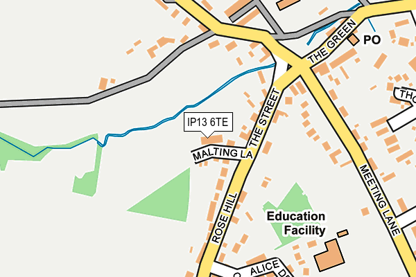 IP13 6TE map - OS OpenMap – Local (Ordnance Survey) IP13 6TE map - OS OpenMap – Local (Ordnance Survey)