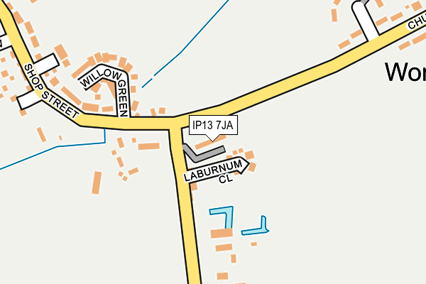IP13 7JA map - OS OpenMap – Local (Ordnance Survey) IP13 7JA map - OS OpenMap – Local (Ordnance Survey)
