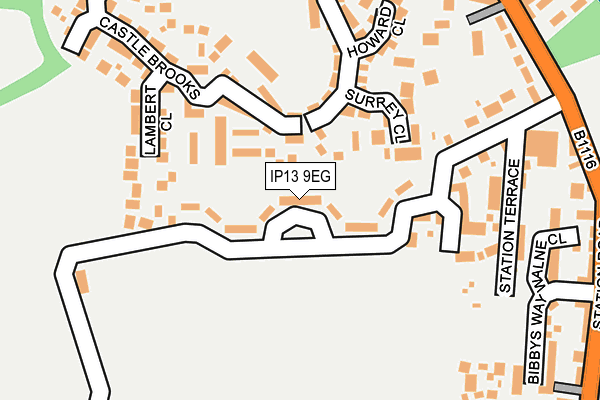 IP13 9EG map - OS OpenMap – Local (Ordnance Survey) IP13 9EG map - OS OpenMap – Local (Ordnance Survey)