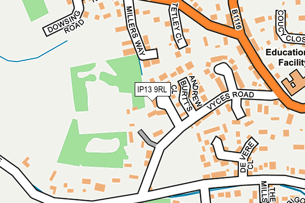 IP13 9RL map - OS OpenMap – Local (Ordnance Survey) IP13 9RL map - OS OpenMap – Local (Ordnance Survey)