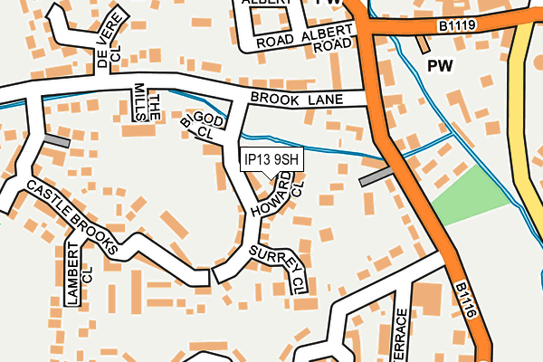 IP13 9SH map - OS OpenMap – Local (Ordnance Survey) IP13 9SH map - OS OpenMap – Local (Ordnance Survey)