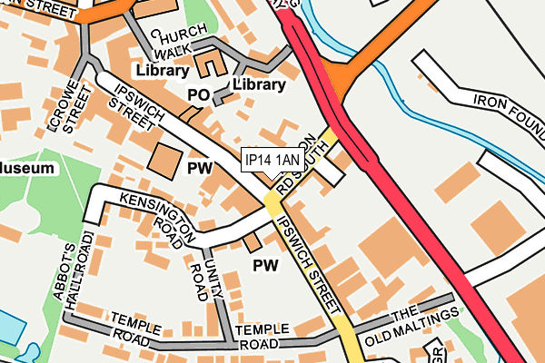 IP14 1AN map - OS OpenMap – Local (Ordnance Survey) IP14 1AN map - OS OpenMap – Local (Ordnance Survey)