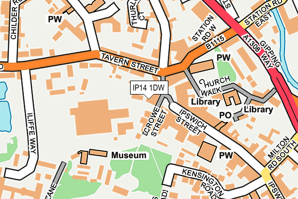 IP14 1DW map - OS OpenMap – Local (Ordnance Survey) IP14 1DW map - OS OpenMap – Local (Ordnance Survey)