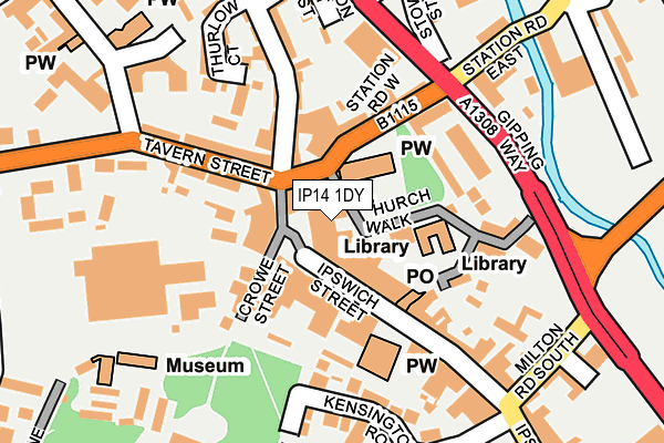 IP14 1DY map - OS OpenMap – Local (Ordnance Survey) IP14 1DY map - OS OpenMap – Local (Ordnance Survey)